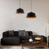 GloboStar® HEXAGON 01194 Μοντέρνο Κρεμαστό Φωτιστικό Οροφής Μονόφωτο Μαύρο - Χρυσό Μεταλλικό Καμπάνα Φ25 x Υ15cm - ledmania.gr