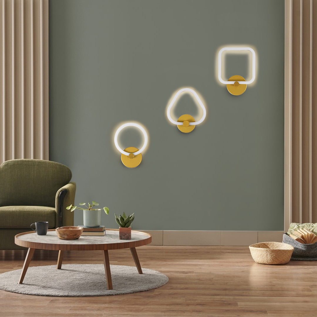 GloboStar® ELIZA 61344 Φωτιστικό Τοίχου - Απλίκα Design LED CCT 8W 960lm 360° AC 220-240V - Εναλλαγή Φωτισμού μέσω Διακόπτη On/Off All In One Ψυχρό 6000k+Φυσικό 4500k+Θερμό 2700k Μ22 x Π5 x Υ28.5cm - Χρυσό - 3 Years Warranty - ledmania.gr