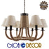 GLOBOSTAR® VERONE 10001020 Vintage Κρεμαστό Φωτιστικό Οροφής με Ντουί 6 x E14 AC 220-240V IP20 - Μπεζ - Μ65 x Π65 x Υ45cm