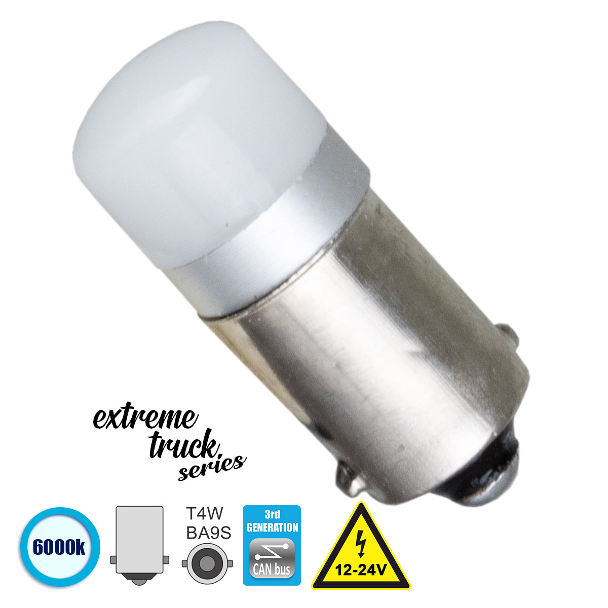 GLOBOSTAR® BA9S-T4W 81293 Λάμπα Ba9S T4W CANbus LED 1W 150lm 360° DC 12-24V IP20 Ψυχρό Λευκό 6000K - 1 x Epistar SMD3030 Chip - Μ1.1 x Π1.1 x Υ2.6cm - 1 Χρόνο Εγγύηση - ledmania.gr