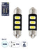 GLOBOSTAR® C5W 81302-B Σωληνωτή Λάμπα C5W 36mm LED 0.4W/0.8W 60lm/120lm 120° DC 12V IP20 Ψυχρό Λευκό 6000K - 3 x Epistar SMD5630 Chip - Μ3.6 x Π0.9 x Υ0.9cm - Πακέτο Blister 2 Τεμαχίων - 1 Χρόνο Εγγύηση