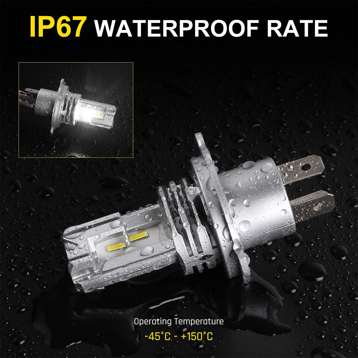 GLOBOSTAR® LEDKITM4 81665 Λάμπα H4 CANbus LED 20W/40W 3200lm/6400lm 360° DC 12-24V Αδιάβροχο IP65 Ψυχρό Λευκό 6000K - CREE COB Chip - Μ4.7 x Π4.7 x Υ8.2cm - Πακέτο 2 Τεμαχίων - 2 Χρόνια Εγγύηση - ledmania.gr