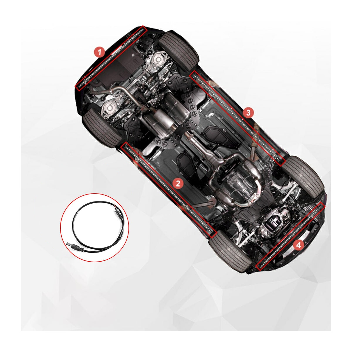 GLOBOSTAR® UNDERBODY 81841 Κιτ Διακοσμητικού Φωτισμού Αυτοκινήτου με IR Ασύρματο Χειριστήριο LED 72W 4320lm 120° DC 12V Αδιάβροχο IP65 Πολύχρωμο RGB - 2 Τεμάχια x Μ90 x Π1.3 x Υ1.3cm & 2 Τεμάχια x Μ120 x Π1.3 x Υ1.3cm - Πακέτο 4 Τεμαχίων - 1 Χρόνο Εγγύηση - ledmania.gr