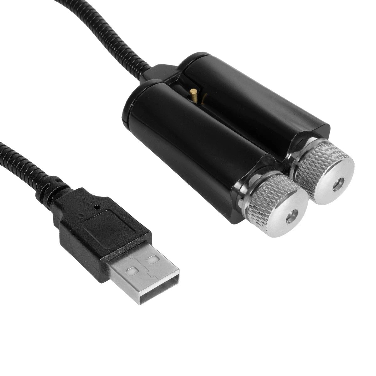 GloboStar® 81845-DUAL Διακοσμητικό Φωτιστικό Ειδικών Φωτορυθμικών Εφέ PARTY Disco LASER DC 5V με Καλώδιο Τροφοδοσίας USB Κόκκινο IP20 Μ3.5 x Π3.5 x Υ21.5cm - ledmania.gr