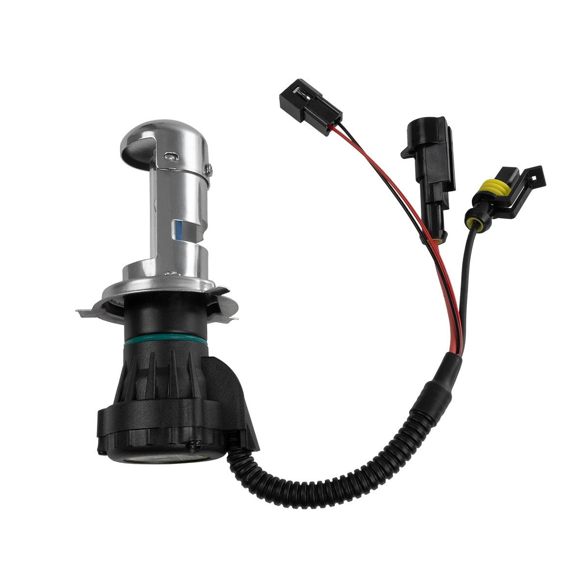 GLOBOSTAR® HID 84047 Λάμπα Xenon H4 H/L Super Vision Υψηλής Φωτεινότητας +30% 35W/70W 3500lm/7000lm 360° DC 12V Αδιάβροχο IP65 Ultra Ψυχρό Λευκό 8000K - Μ4.8 x Π4.8 x Υ10.2cm - Πακέτο 2 Τεμαχίων - 2 Χρόνια Εγγύηση