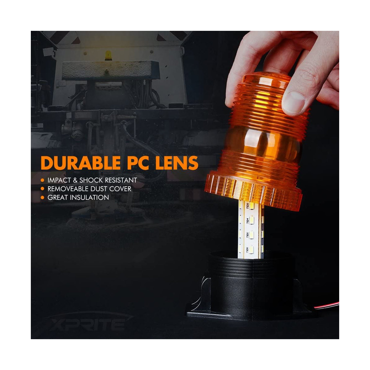 GloboStar® 85195 PRO Series Φάρος Ασφαλείας για Περονοφόρα - Κλαρκ - Αυτοκίνητα & Φορτηγά STROBE LED SMD 5730 40W DC 10-110V Αδιάβροχος IP65 Πορτοκαλί - ledmania.gr