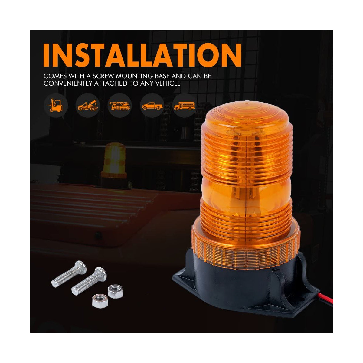 GloboStar® 85195 PRO Series Φάρος Ασφαλείας για Περονοφόρα - Κλαρκ - Αυτοκίνητα & Φορτηγά STROBE LED SMD 5730 40W DC 10-110V Αδιάβροχος IP65 Πορτοκαλί - ledmania.gr