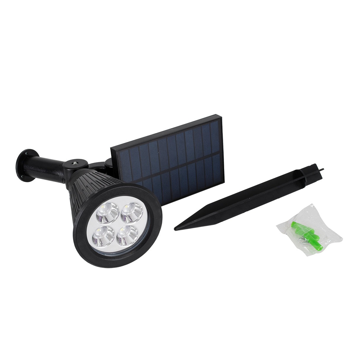 GloboStar® 85710 Μαύρο Προβολάκι Σποτ Κήπου Πλαστικό Καρφωτό LED HIGH POWER 8W 800lm με Ενσωματωμένη Μπαταρία 2200mAh - Φωτοβολταϊκό Πάνελ με Αισθητήρα Ημέρας-Νύχτας Αδιάβροχo IP67 Ψυχρό Λευκό 6000K - ledmania.gr