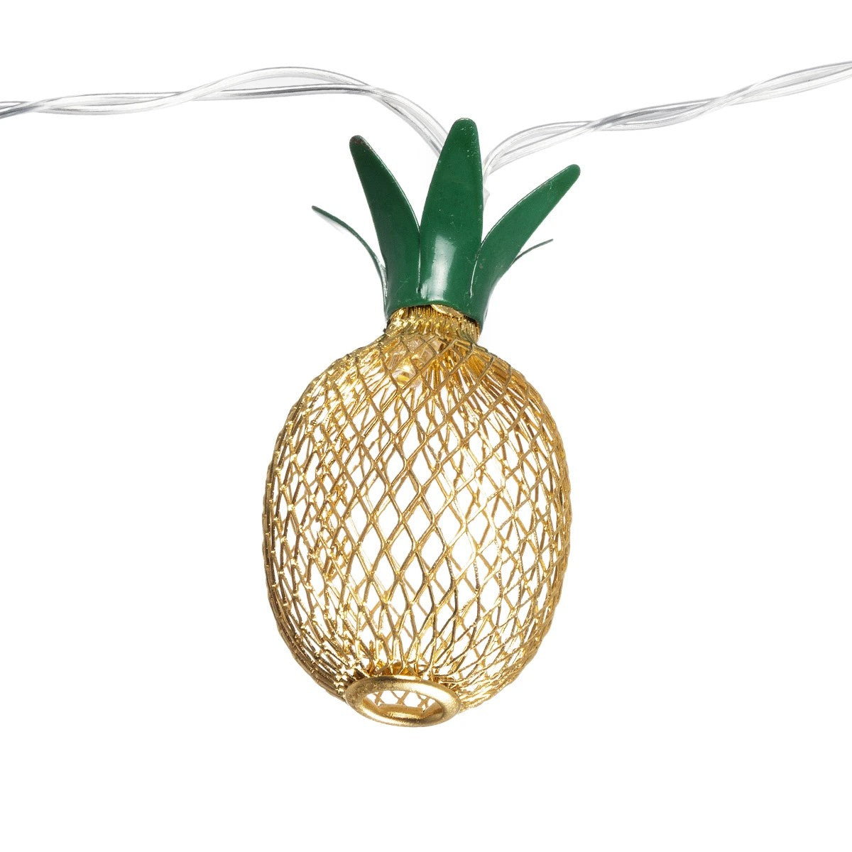 GloboStar® 85806 Διακοσμητική Γιρλάντα Pineapple Lamp 2 Μέτρα με Διακόπτη On/Off - 10 LED 1W με Μπαταρίες 2xAA & Διάφανο Καλώδιο IP44 Θερμό Λευκό 3000K Μ2m - ledmania.gr