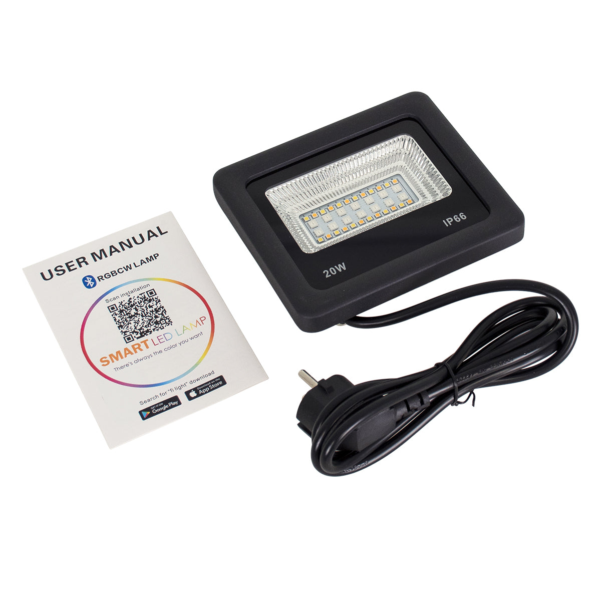 GloboStar® 85815 Προβολέας Εξωτερικός LED SMD 5050 & 2835 20W 2000lm 180° AC 230V με Ασύρματο Wireless Bluetooth Αδιάβροχος IP66 Πολύχρωμος RGB+CCT Θερμό Λευκό 3000K - Λευκό Ημέρας 4500K - Ψυχρό Λευκό 6000K - ledmania.gr