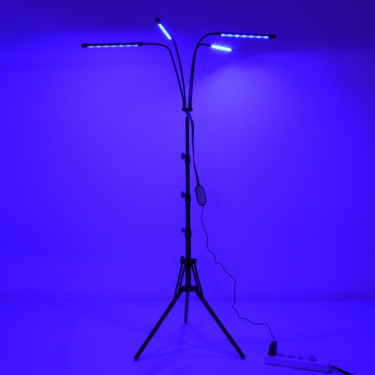 GloboStar® 85956 Grow Light Full Spectrum LED Φωτιστικό Ανάπτυξης Φυτών Γλάστρας με 4 Κινούμενες Κεφαλές & Τρίποδο 150cm SMD 2835 20W 180° AC230V IP20 με Dimmer & Timer Εσωτερικού Χώρου για Κάλυψη Επιφάνειας 1m x 1m Πλήρους Φάσματος Φωτισμού - ledmania.gr