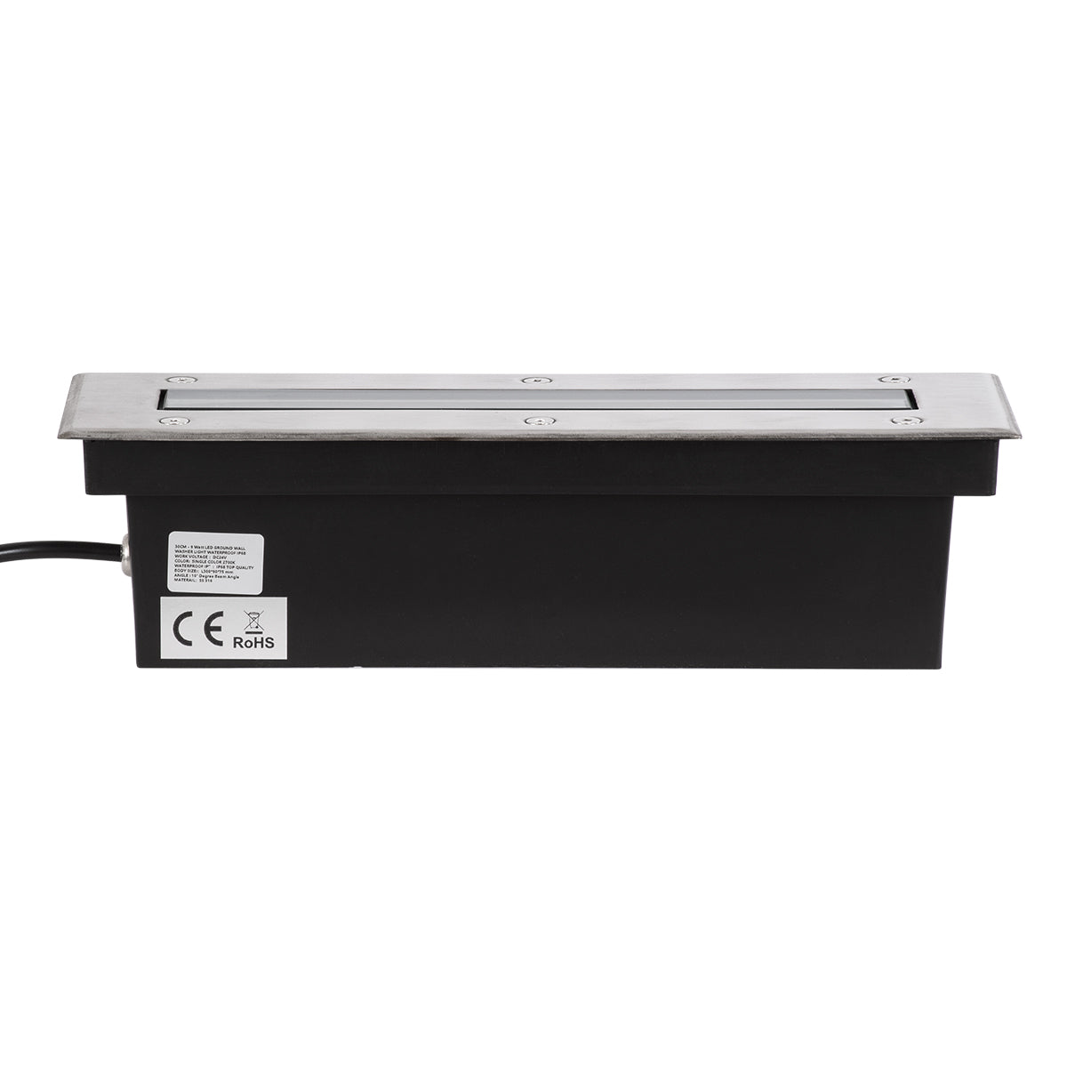 GLOBOSTAR® UNDERGROUND-REMVI 90190 Χωνευτή Μπάρα Φωτισμού Wall Washer LED 9W 990lm 10° DC 24V Αδιάβροχο IP68 Θερμό Λευκό 2700K Dimmable - Ανοξείδωτο Ατσάλι 304 - Μ30 x Π9 x Υ8.5cm / Q28.5 x 7.5cm - 3 Χρόνια Εγγύηση - ledmania.gr