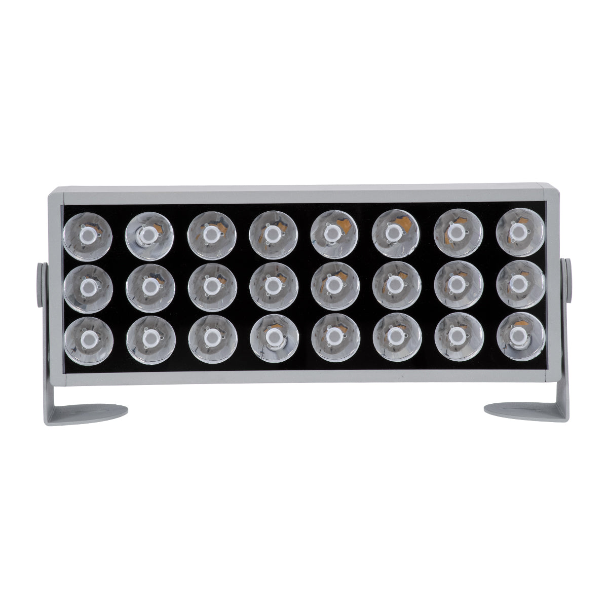 GloboStar® FLOOD-ZENA 90219 Προβολέας Wall Washer για Φωτισμό Κτιρίων LED 60W 5400lm 3° DC 24V Αδιάβροχο IP65 L37 x W9 x H26.5cm Θερμό Λευκό 2700K - Ασημί - 3 Years Warranty