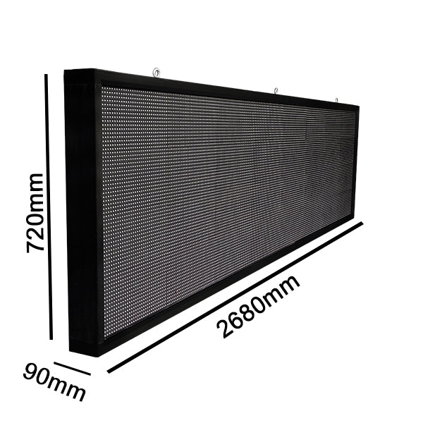 GLOBOSTAR®DISPLAY 90290 Κυλιόμενη Ψηφιακή Επιγραφή P10 Μονής Όψης LED AC 220-240V Αδιάβροχο IP65 Ψυχρό Λευκό 6000K - WiFi Control μέσω FK APP - Αισθητήρας Θερμοκρασίας & Υγρασίας - Μ264 x Π9 x Υ72cm - 2 Χρόνια Εγγύηση - ledmania.gr