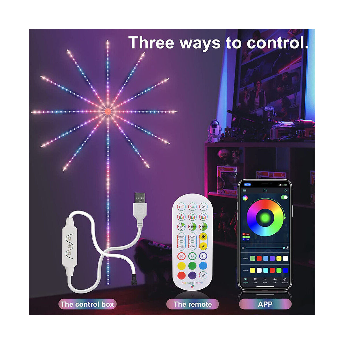 GloboStar® DIGIFRWORKS 90339 Σετ Ψηφιακής LED RGB Ταινίας 5 Μέτρων με Ψηφιακό Controller με WiFi Smart APP & Ασύρματο Χειριστήριο RF 2.4Ghz - LED SMD 5050 50W/Σετ 156LED/Σετ 156PIXEL/Σετ 3000lm/Σετ 120° DC 5V με USB 2.0 IP20 Πολύχρωμο RGB - Dimmable - ... - ledmania.gr