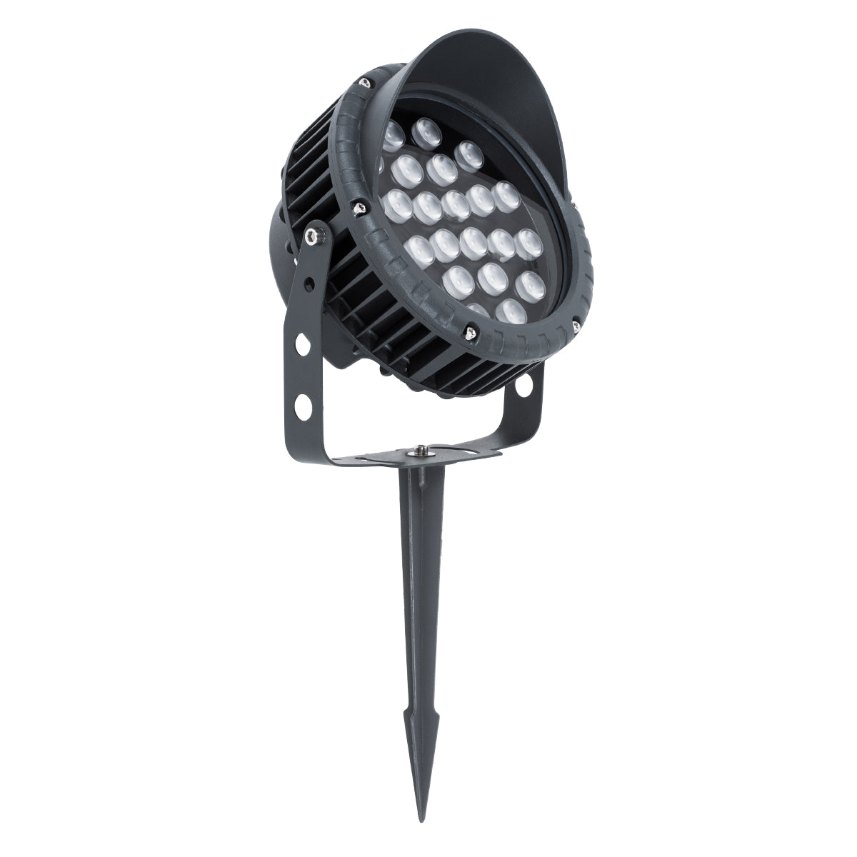 GLOBOSTAR® TREELIGHT-VINA 90360 Σποτ Φωτισμού με Αντιθαμβωτική Γρίλια για Φυτά - Δέντρα με Βάση Κήπου / Καρφωτό LED 24W 2640lm 10° DC 24V Αδιάβροχο IP65 Θερμό Λευκό 2700K Dimmable - Γκρι Ανθρακί - Μ21.5 x Π18.3 x Υ14cm - 3 Χρόνια Εγγύηση - ledmania.gr