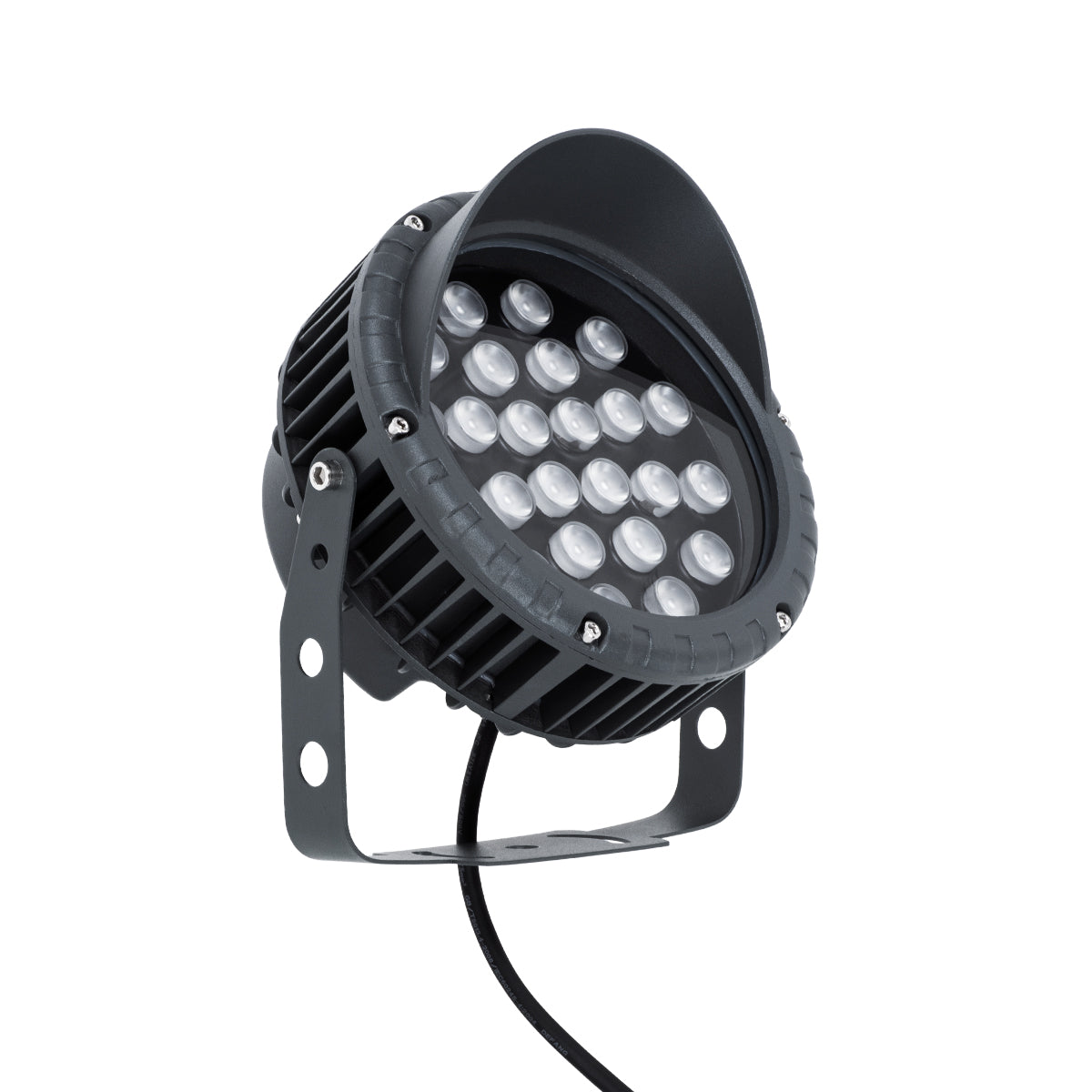 GLOBOSTAR® TREELIGHT-VINA 90360 Σποτ Φωτισμού με Αντιθαμβωτική Γρίλια για Φυτά - Δέντρα με Βάση Κήπου / Καρφωτό LED 24W 2640lm 10° DC 24V Αδιάβροχο IP65 Θερμό Λευκό 2700K Dimmable - Γκρι Ανθρακί - Μ21.5 x Π18.3 x Υ14cm - 3 Χρόνια Εγγύηση - ledmania.gr