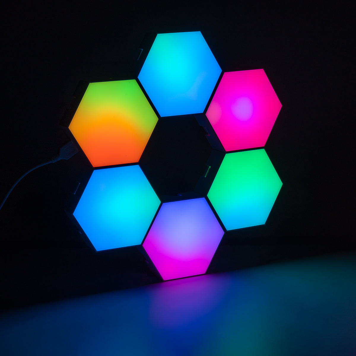 GloboStar® DIGIOCTA 90448 Σετ 6 Ψηφιακων LED RGB Φωτιστικών Κυψελών με Ψηφιακό Controller με WiFi Smart APP & Ασύρματο Χειριστήριο RF 2.4Ghz - LED SMD 5050 9W/Σετ 84PIXEL/Σετ 720lm/Σετ 120° DC 5V με USB 2.0 IP20 Πολύχρωμο RGB - Dimmable - Μ10.5 x Π10.5... - ledmania.gr
