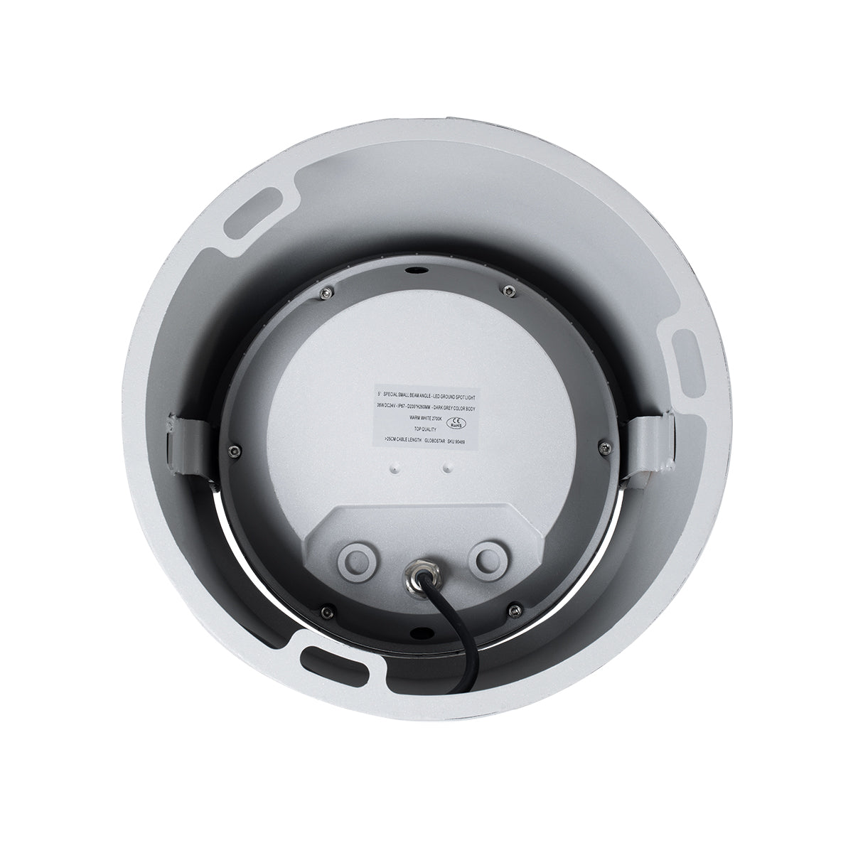 GloboStar® FLOOD-RANA 90489 Κινούμενος Προβολέας - Σποτ Φωτισμού Wall Washer για Φωτισμό Κτιρίων LED 36W 3240lm 5° DC 24V Αδιάβροχο IP67 Φ26.5 x Υ20cm Θερμό Λευκό 2700K - Γκρι - 3 Χρόνια Εγγύηση - ledmania.gr