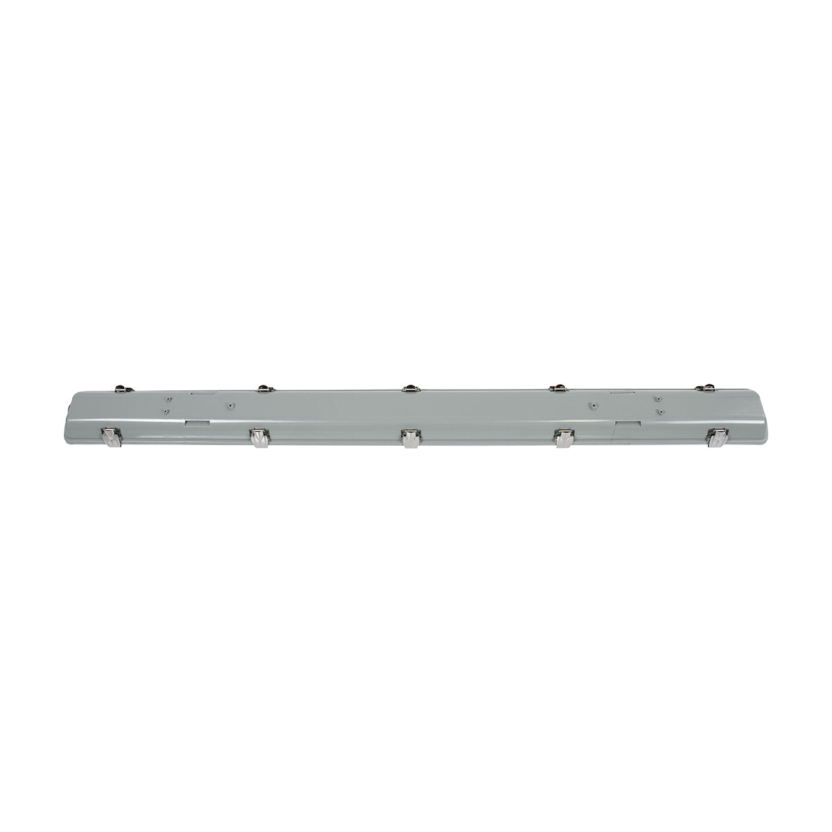 GLOBOSTAR® VIGAS 90613 Γραμμικό Βιομηχανικό Φωτιστικό Σκαφάκι Tri-Proof με Μεταλλικά Clips για 2 x Λάμπες T8 G13 120cm Τύπου Φθορίου LED Τροφοδοσίας Ενός Άκρου 120° AC 220-240V Αδιάβροχο IP65 - Γκρι με Διάφανο Κάλυμμα Πλαστικό PC - Μ126 x Π11.5 x Υ9cm - ledmania.gr