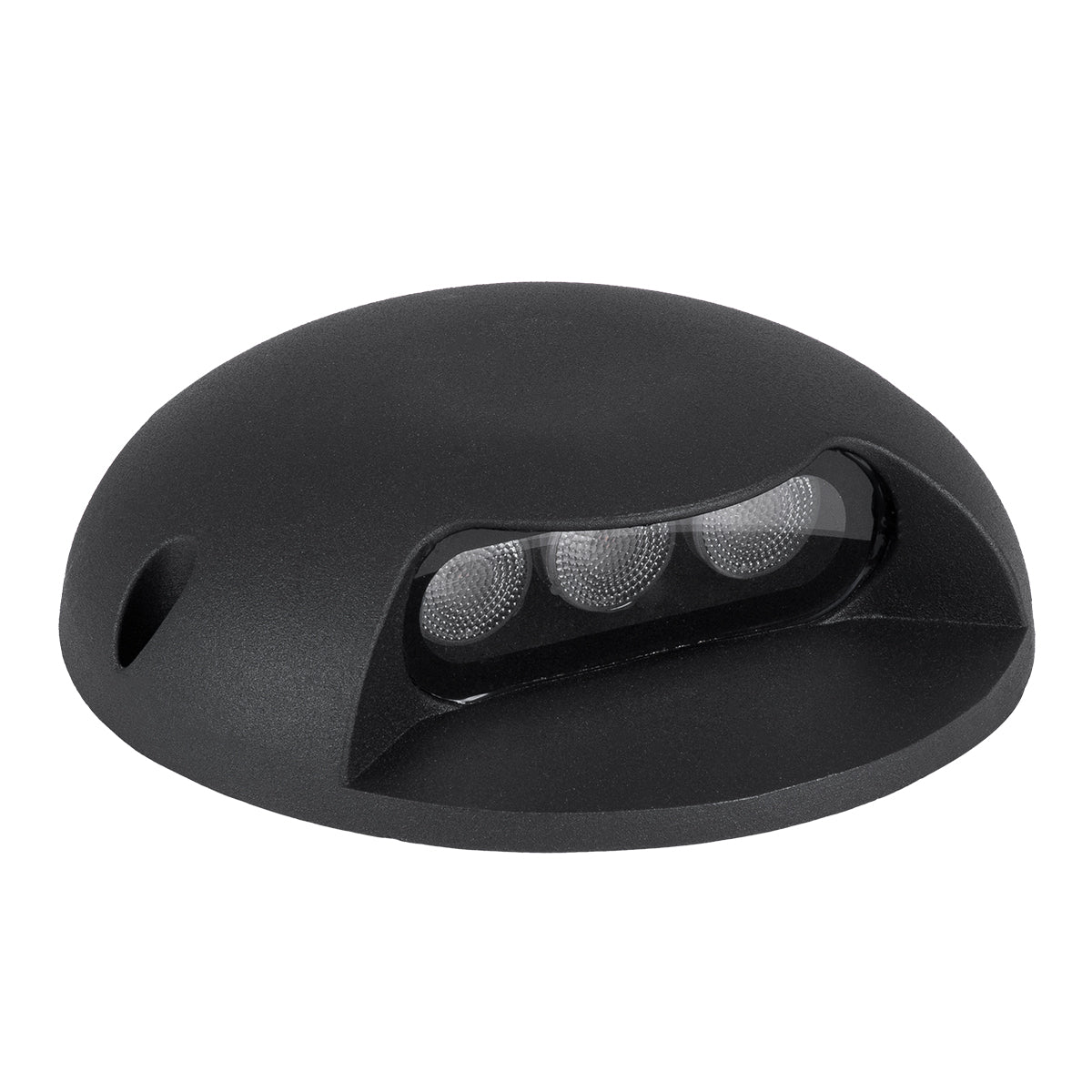 GLOBOSTAR® STEP-LUNA 90616 Αρχιτεκτονικό Φωτιστικό Διαδρόμου/Σκαλοπατιού LED 3W 330lm 10° DC 24V Αδιάβροχο IP65 Θερμό Λευκό 2700K Dimmable - Μαύρο - Φ12 x Υ3cm - 3 Χρόνια Εγγύηση - ledmania.gr