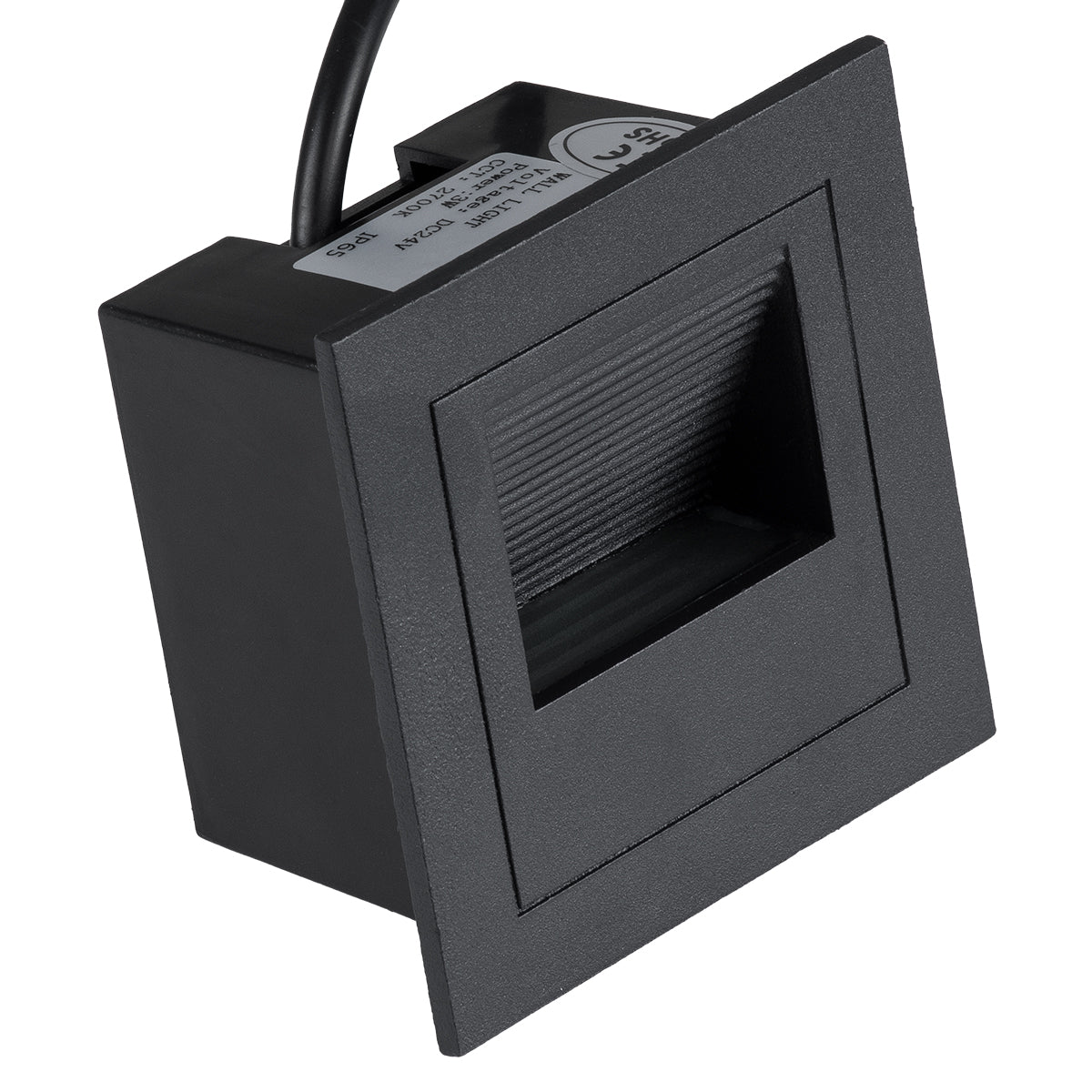 GLOBOSTAR® STEP-MINA 90625 Χωνευτό Αρχιτεκτονικό Φωτιστικό Διαδρόμου/Σκαλοπατιού LED 3W 330lm 30° DC 24V Αδιάβροχο IP65 Θερμό Λευκό 2700K Dimmable - Μαύρο - Μ8.3 x Π8.3 x Υ5cm / Q6.6cm - 3 Χρόνια Εγγύηση - ledmania.gr