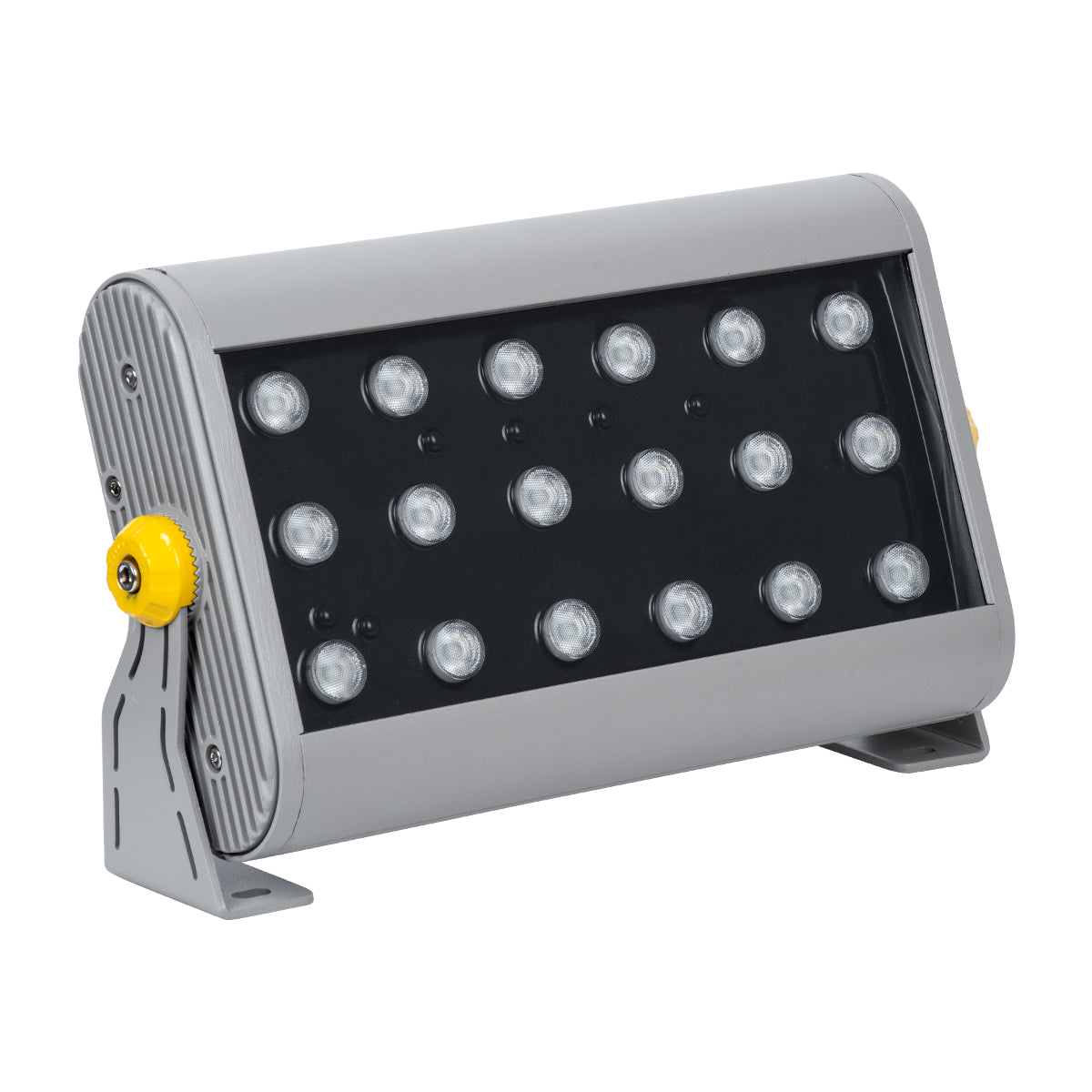 GLOBOSTAR® FLOOD-HENA 90642 Προβολέας Σποτ Wall Washer LED 36W 3600lm 30° DC 24V Αδιάβροχο IP65 RGB DMX512 Dimmable - Ασημί - Μ30 x Π6 x Υ17cm - 3 Χρόνια Εγγύηση - ledmania.gr