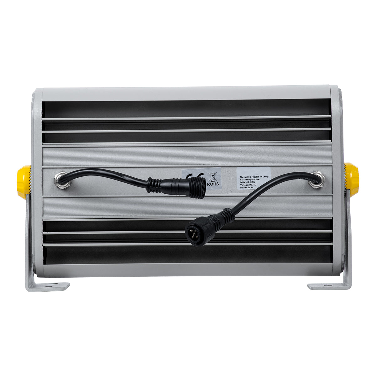 GLOBOSTAR® FLOOD-HENA 90642 Προβολέας Σποτ Wall Washer LED 36W 3600lm 30° DC 24V Αδιάβροχο IP65 RGB DMX512 Dimmable - Ασημί - Μ30 x Π6 x Υ17cm - 3 Χρόνια Εγγύηση - ledmania.gr