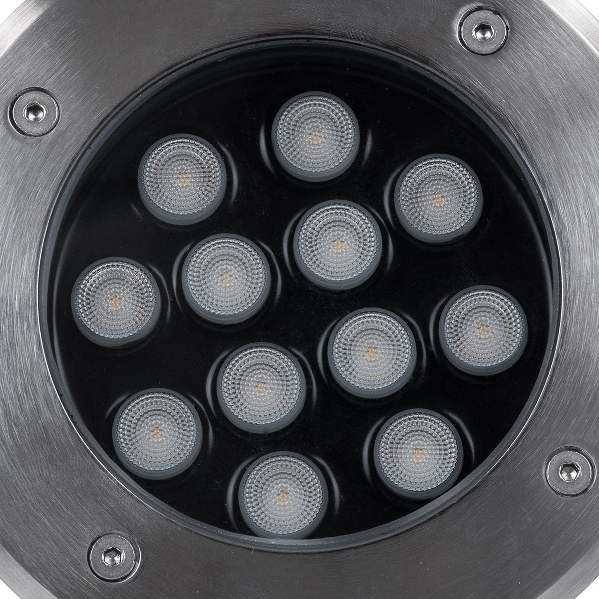 GloboStar® UNDERGROUND-TINA 90667 Χωνευτό Φωτιστικό Σποτ Δαπέδου LED 12W 1320lm 30° DC 24V Αδιάβροχο IP65 Φ16 x Υ9cm Θερμό Λευκό 3000K - Ανοξείδωτο Ατσάλι - 3 Years Warranty