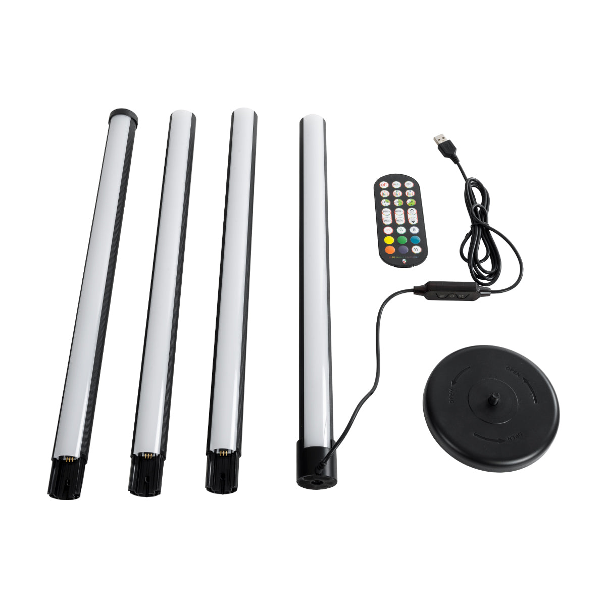 GLOBOSTAR® DIGICOLUMN 90764 Μοντέρνο Επιδαπέδιο Γραμμικό Ψηφιακό Φωτιστικό Digital Pixel Symphony Bar με RF Ασύρματο Χειριστήριο LED 16W 1280lm 180° DC 5V με USB 2.0 IP20 Πολύχρωμο RGB Dimmable - Μαύρο - Φ3 x Υ165cm - 2 Χρόνια Εγγύηση - ledmania.gr