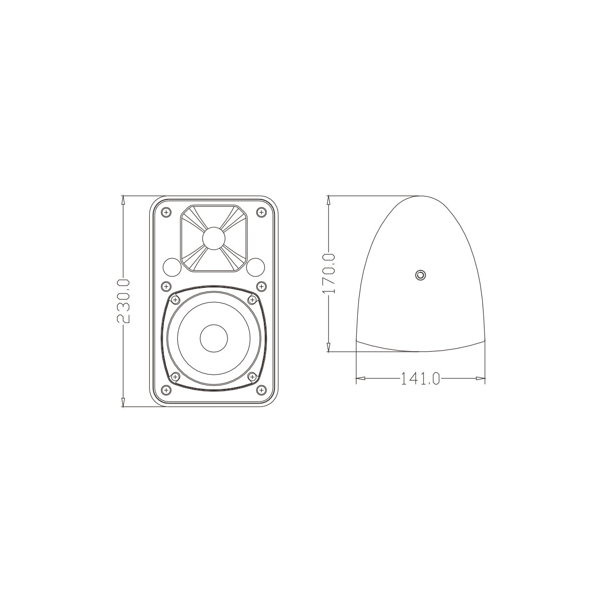 GLOBOSTAR® FDB ES104WT 98001 Επιτοίχιο Παθητικό Ηχείο Εγκαταστάσεων με Μετασχηματιστή 100V & 16Ω - 80W RMS (160W Peak) - 1 x 4" Inches LF & 1 x 0.8" Inches HF - Αδιάβροχο IP46 - Λευκό - Μ14 x Π17 x Υ23cm - Σετ 2 Τεμαχίων - 2 Χρόνια Εγγύηση - ledmania.gr