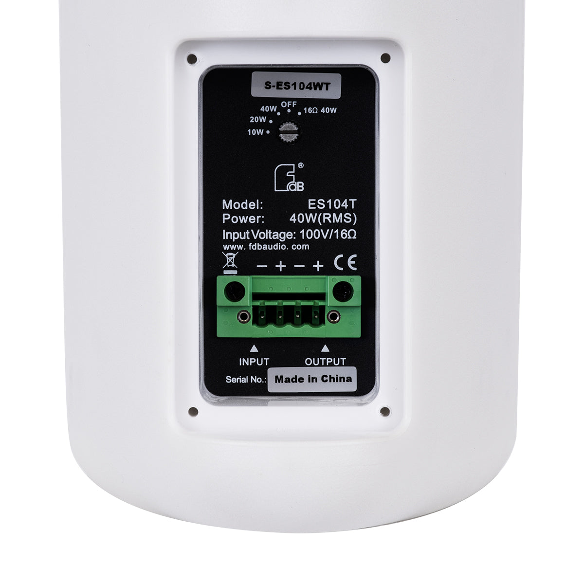 GLOBOSTAR® FDB ES104WT 98001 Επιτοίχιο Παθητικό Ηχείο Εγκαταστάσεων με Μετασχηματιστή 100V & 16Ω - 80W RMS (160W Peak) - 1 x 4" Inches LF & 1 x 0.8" Inches HF - Αδιάβροχο IP46 - Λευκό - Μ14 x Π17 x Υ23cm - Σετ 2 Τεμαχίων - 2 Χρόνια Εγγύηση - ledmania.gr