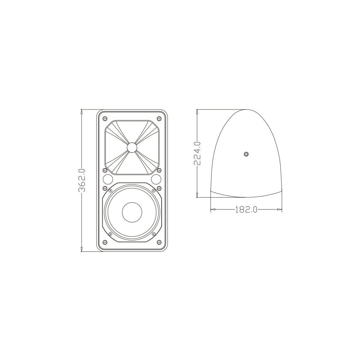 GLOBOSTAR® FDB ES106BT 98002 Επιτοίχιο Παθητικό Ηχείο Εγκαταστάσεων με Μετασχηματιστή 100V & 16Ω - 160W RMS (320W Peak) - 1 x 6" Inches LF & 1 x 1" Inches HF - Αδιάβροχο IP46 - Μαύρο - Μ18.2 x Π27.3 x Υ36.2cm - Σετ 2 Τεμαχίων - 2 Χρόνια Εγγύηση - ledmania.gr