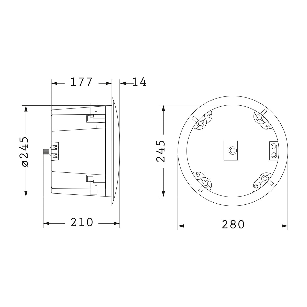 GLOBOSTAR® FDB C800T 98013 Χωνευτό Παθητικό Ηχείο Εγκαταστάσεων με Μετασχηματιστή 100V & 8Ω - 50W RMS (100W Peak) - 1 x 8" Inches LF & 1 x 1" Inches HF - IP20 - Λευκό - Μ28 x Π28 x Υ21cm / Q24.5 x 17.7cm - 2 Χρόνια Εγγύηση - ledmania.gr
