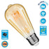 GloboStar® 99141 Λάμπα E27 ST64 Αχλάδι LED SOFT T SPIRAL FILAMENT 6W 490 lm 320° AC 85-265V Edison Retro με Μελί Γυαλί Ultra Θερμό Λευκό 2200 K Dimmable