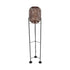 GloboStar® CURACAO 999-0041 Μοντέρνο Επιδαπέδιο Φωτιστικό Μονόφωτο 1 x E27 IP20 Μαύρο Μέταλλο με Καφέ Ξύλο - Μ30 x Π30 x Υ165cm - ledmania.gr