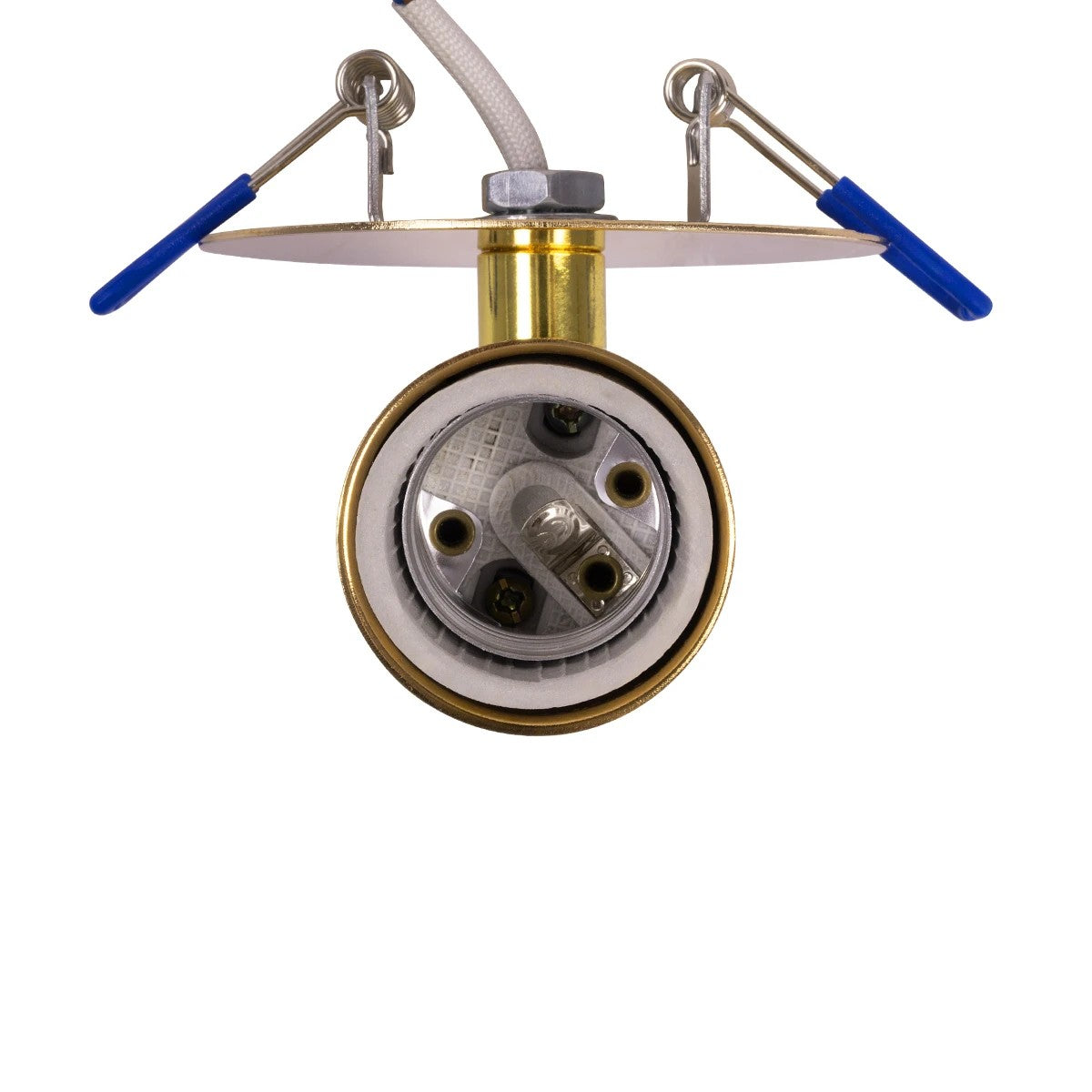 GloboStar® SARA 999-0060 Χωνευτό Φωτιστικό Οροφής Σποτ Μονόφωτο 1 x E27 IP20 Χρυσό Μέταλλο - Μ8,5 x Π8,5 x Υ11cm