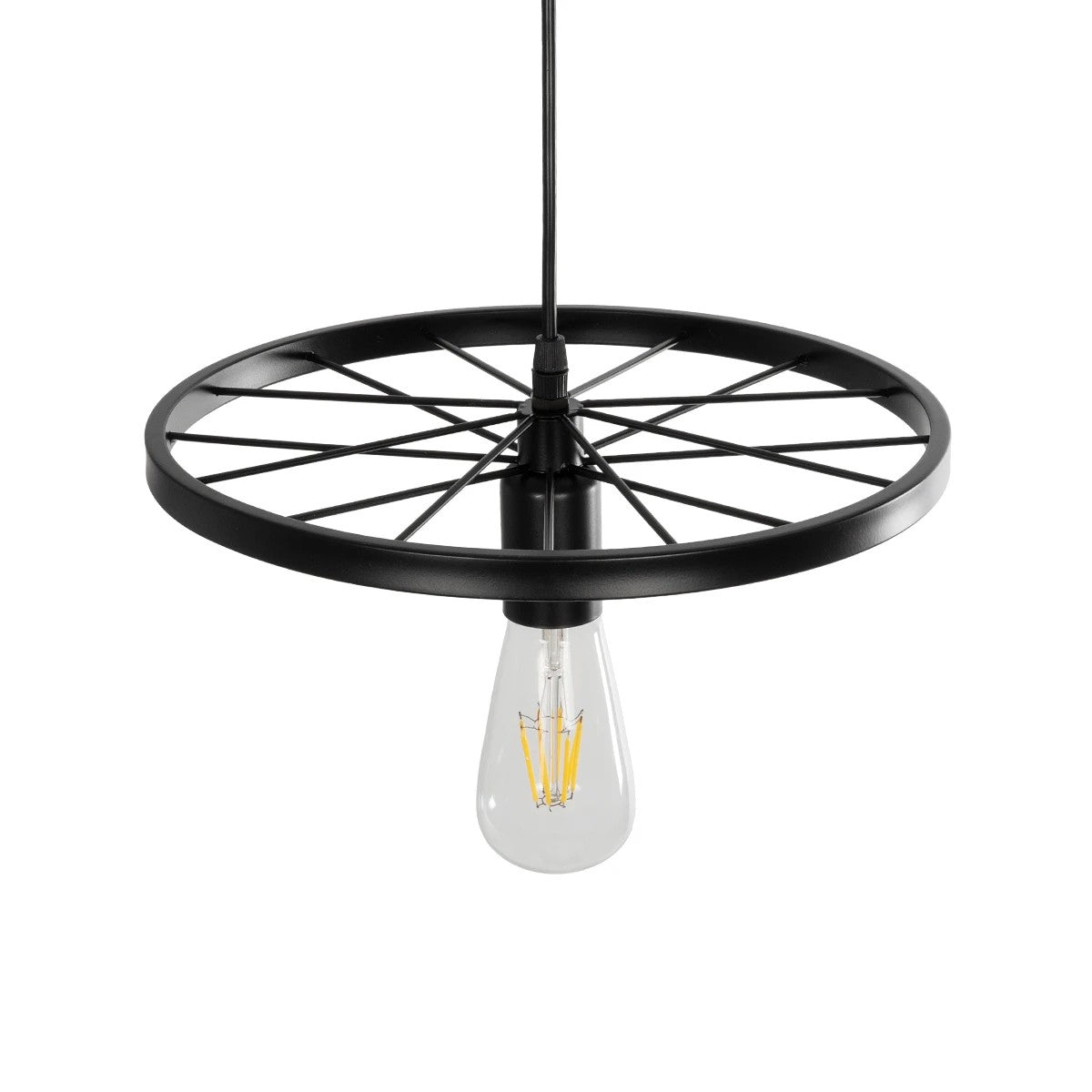 GLOBOSTAR® CASTOR 999-0228 Vintage Κρεμαστό Φωτιστικό Οροφής με Ντουί 1 x E27 AC 220-240V IP20 - Μαύρο - Μ30 x Π30 x Υ11cm