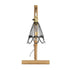 GloboStar® ELMA 999-0239 Μοντέρνο Επιτραπέζιο Φωτιστικό Πορτατίφ Μονόφωτο 1 x E27 IP20 Μπεζ Ξύλο με Μαύρο Μέταλλο - Μ35 x Π20 x Υ43cm