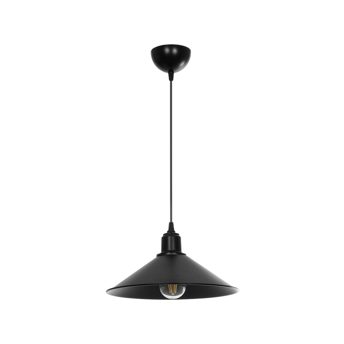 GLOBOSTAR® FERRO 203-0084 Μοντέρνο Κρεμαστό Φωτιστικό Οροφής με Ντουί 1 x E27 AC 220-240V IP20 - Μαύρο - Μ30 x Π30 x Υ15cm - ledmania.gr