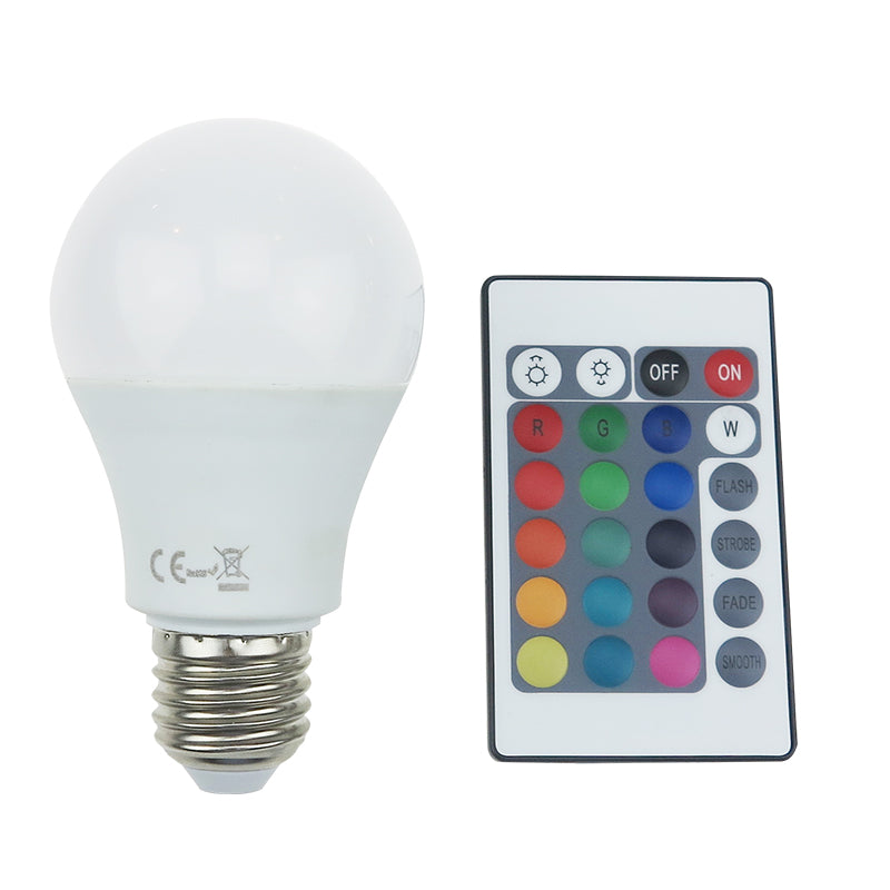LED SMD E27 A60 8W IR RGB+3.000K 230V AC 650LM RA80 30000H 270° - ledmania.gr