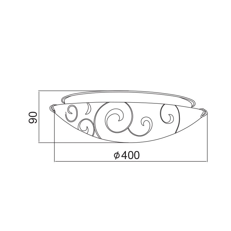 ΠΛΑΦΟΝΙΕΡΑ ΛΕΥΚΗ ΜΕ ΣΧΕΔΙΑ Φ40CM 3ΧE27 CHAPLIN - ledmania.gr