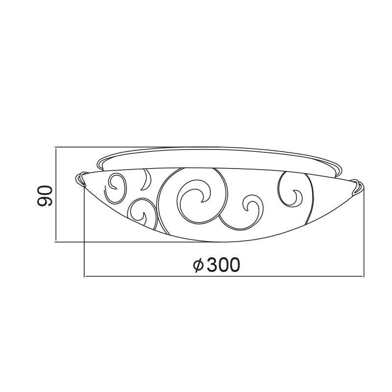 ΠΛΑΦΟΝΙΕΡΑ ΛΕΥΚΗ ΜΕ ΣΧΕΔΙΑ Φ30CM 2ΧE27 CHAPLIN - ledmania.gr