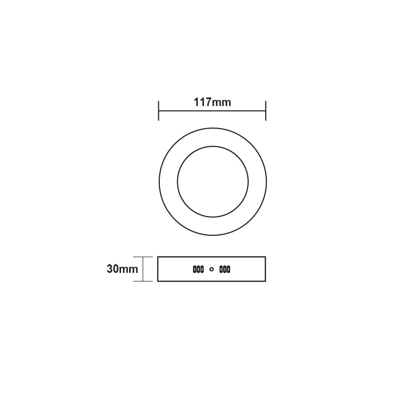 LED SLIM PANEL WHITE ROUND CEIL. 6W 3000K 400Lm Φ120 230V Ra80