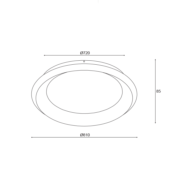 ΟΡΟΦΗΣ Φ/Σ LED 73W CCT 5250LM ΜΑΥΡΟ ΜΕΤΑΛΛΙΚΟ D81XH8,5CM DIANA