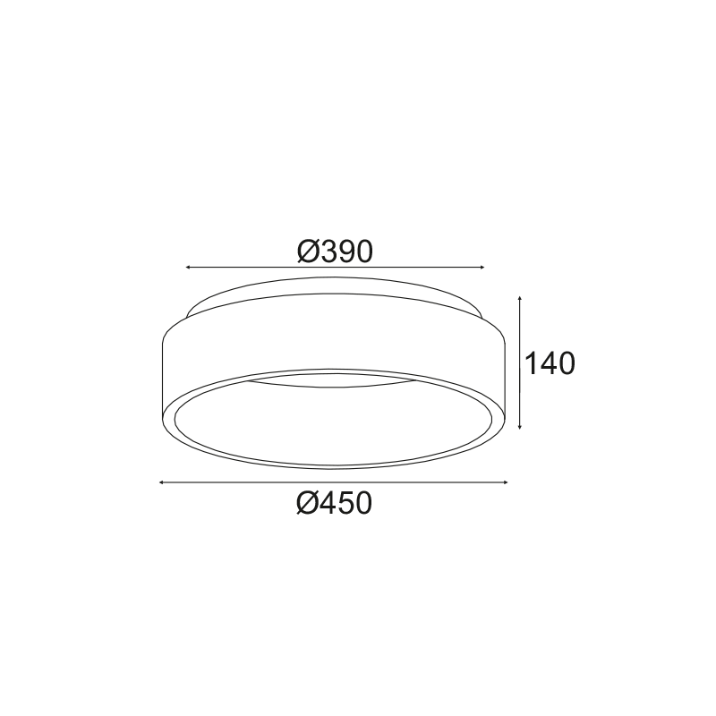 ΟΡΟΦΗΣ Φ/Σ LED 36W CCT 3670LM ΜΑΥΡΟ ΜΕΤΑΛΛΙΚΟ D45XH14CM APOLLO