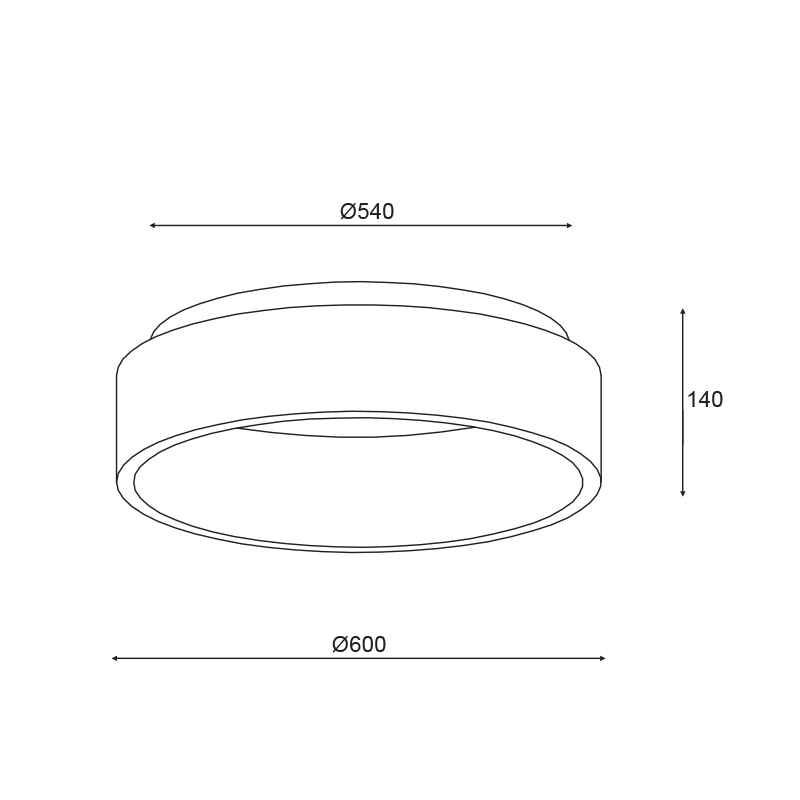 ΟΡΟΦΗΣ Φ/Σ LED 48W CCT 5350LM ΜΑΥΡΟ ΜΕΤΑΛΛΙΚΟ D60XH14CM APOLLO