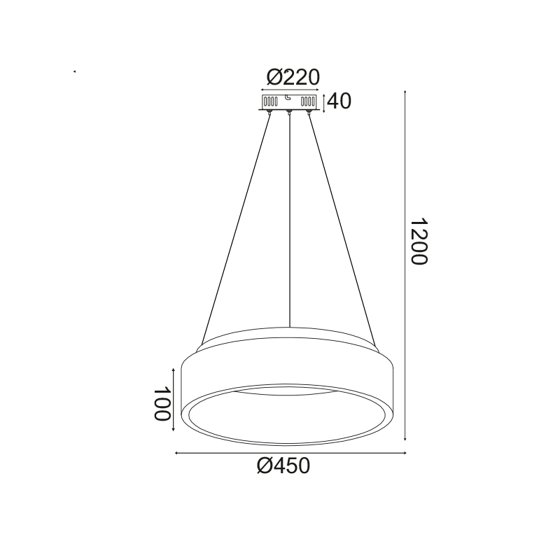 ΚΡΕΜΑΣΤΟ Φ/Σ LED 36W CCT 3670LM ΜΑΥΡΟ ΜΕΤΑΛΛΙΚΟ D45XH120CM APOLLO