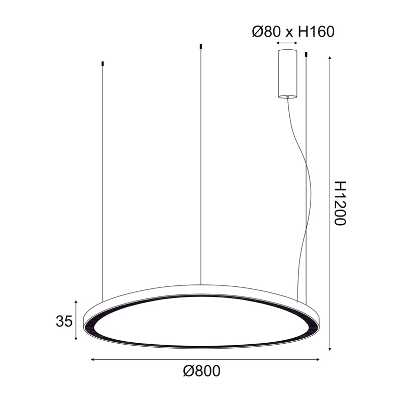 ΚΡΕΜΑΣΤΟ Φ/Σ LED 73W CCT 5800LM HARMONY ΜΑΥΡΟ ΑΛΟΥΜΙΝΙΟ IP20 D80XH120CM