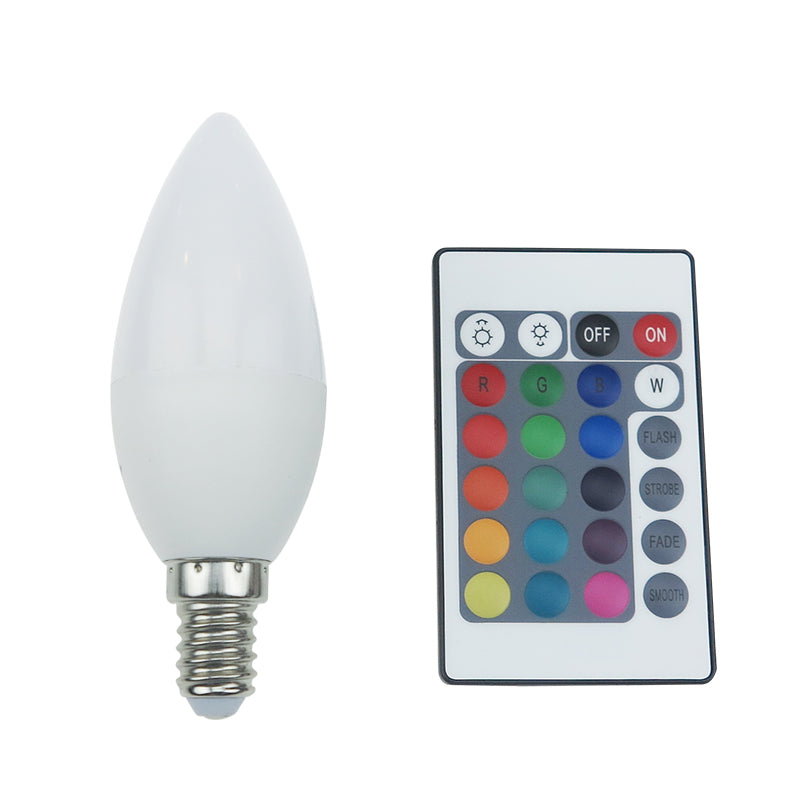 LED SMD E14 C37 4W IR RGB+3.000K 230V AC 300LM RA80 30000H 270° - ledmania.gr